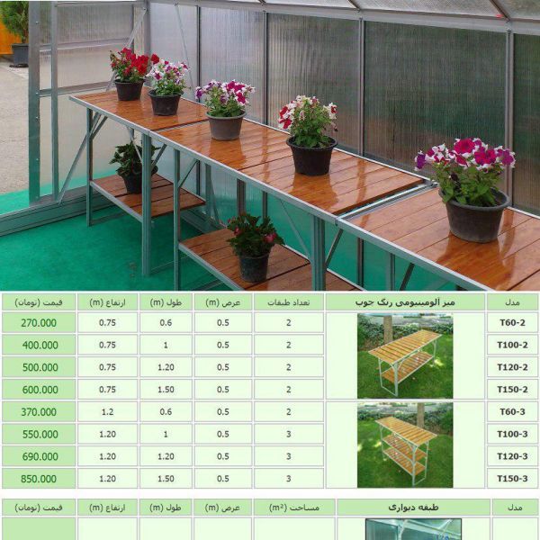 میزهای آلومینیومی طرح چوب 